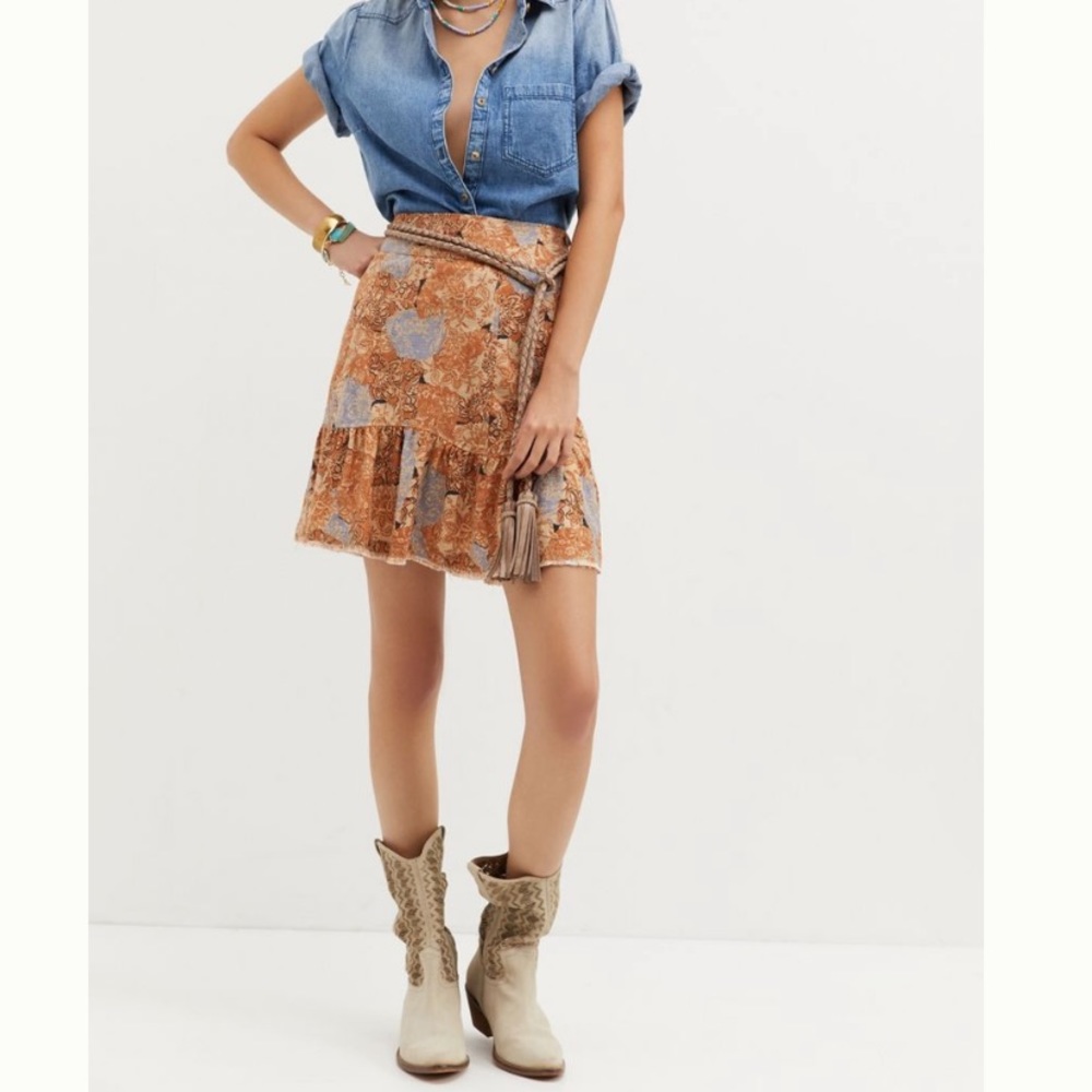 Anthropologie pilcro flounced mini skirt sz XL